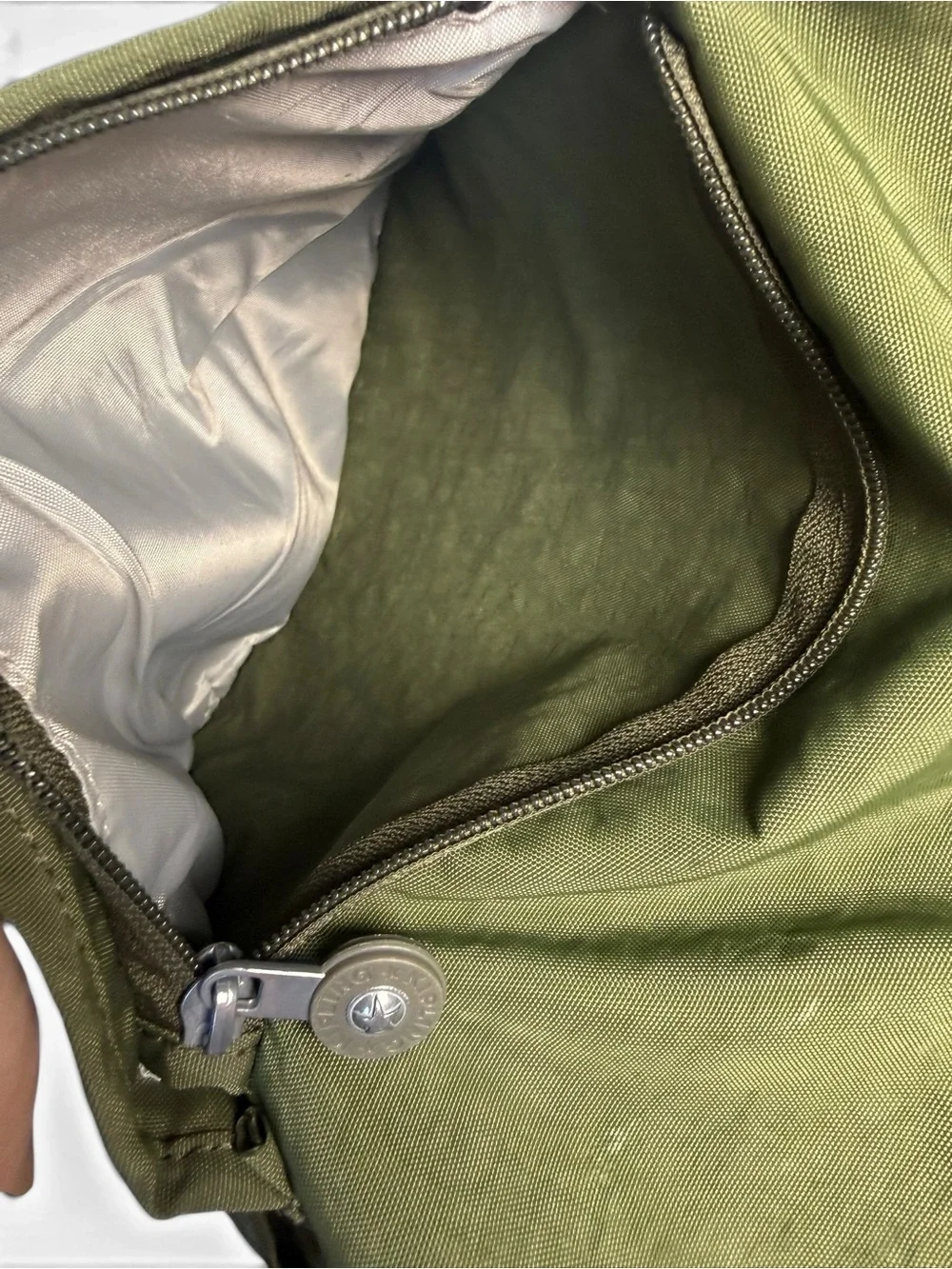 Kipling Kazuki Olive Green Nylon Backpack Lightweight Travel School Bag - as is